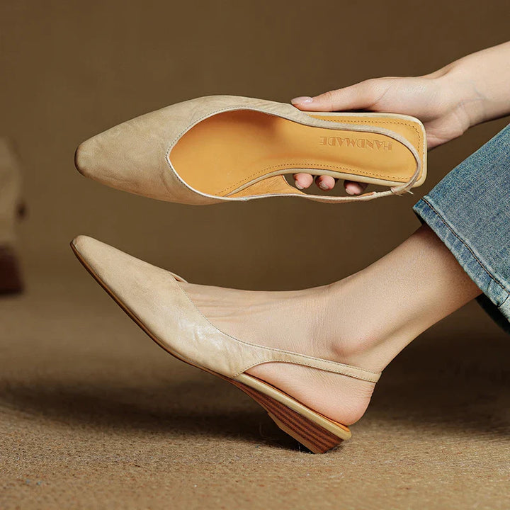 Liora Genuine Leather Slingback Flats