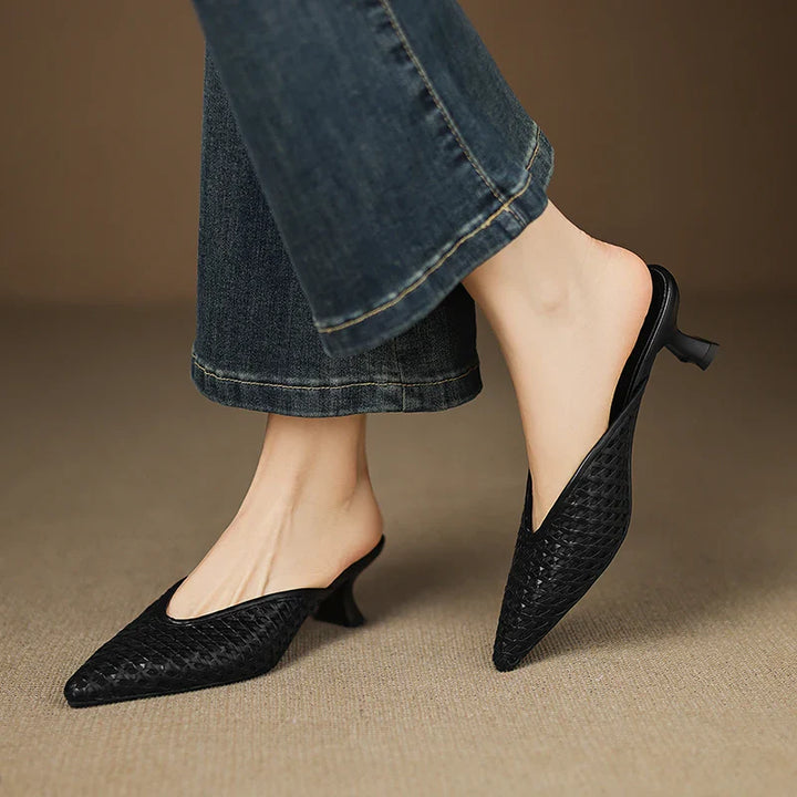 Violet Genuine Leather Mules
