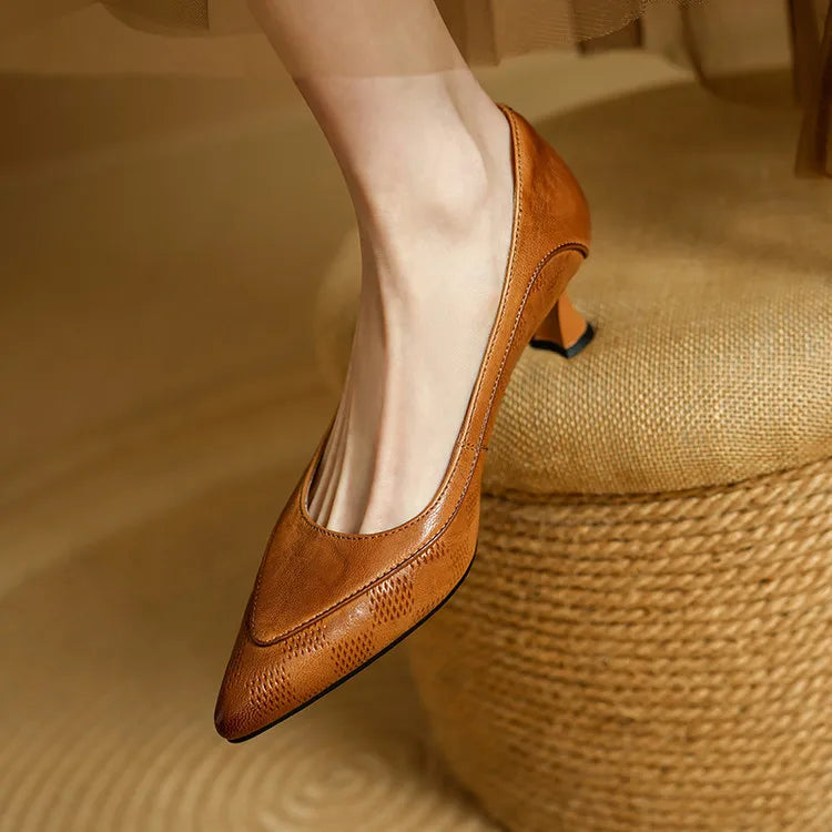 Selene Genuine Leather Heels