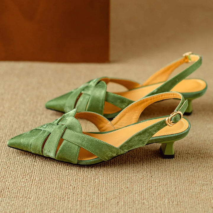 Elira Genuine Leather Slingback Heels