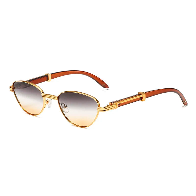 Orion Veil Sunglasses with gold-tone frames and gradient photochromic lenses, featuring ergonomic black and gold arms.