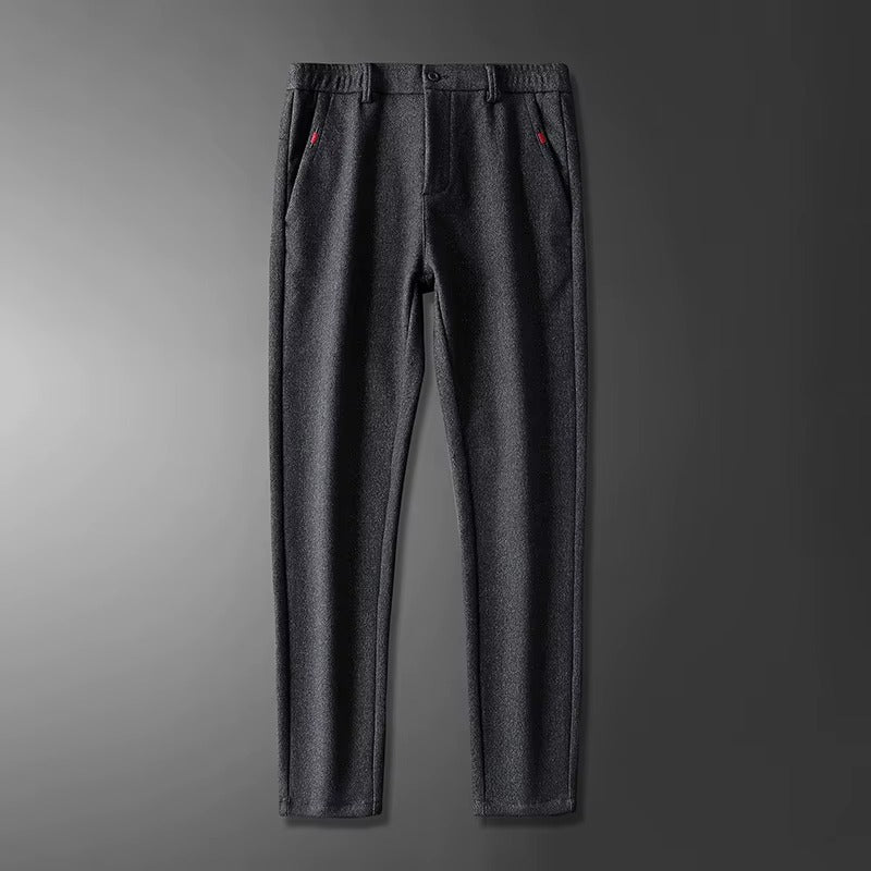 Henderson Slim-Fit Pants in dark gray, featuring a tailored structure and soft cotton-bamboo blend for comfort and style.