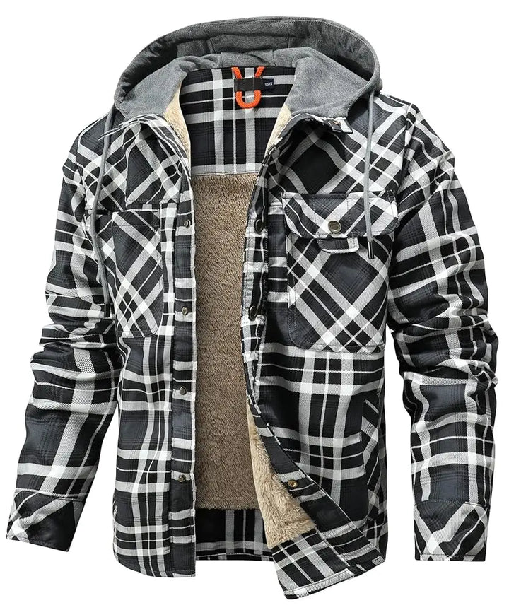 Warwick Sherpa Lined Hooded Flannel Jacket