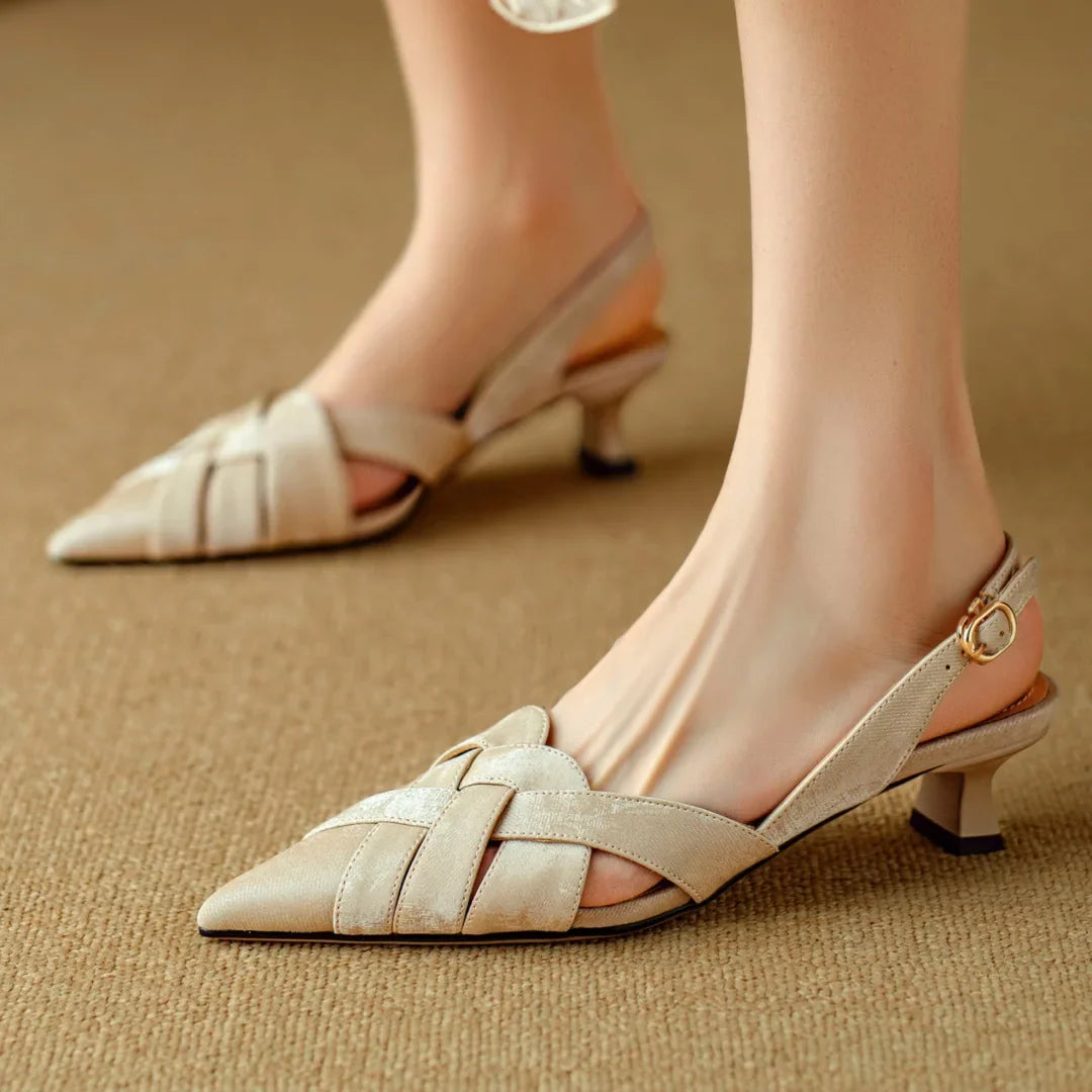 Elira Genuine Leather Slingback Heels