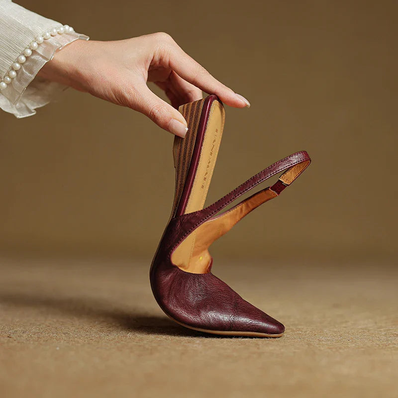 Liora Genuine Leather Slingback Flats