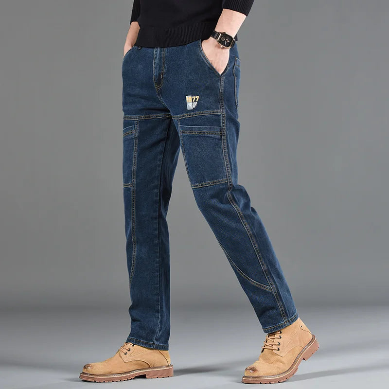 Stylish Men's Casual Jeans with Six Pockets – Comfortable Straight Cut Denim in Various Fashion Prints 2