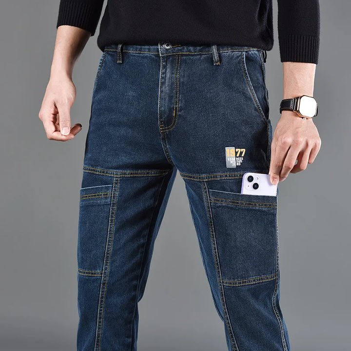 Stylish Men's Casual Jeans with Six Pockets – Comfortable Straight Cut Denim in Various Fashion Prints 3