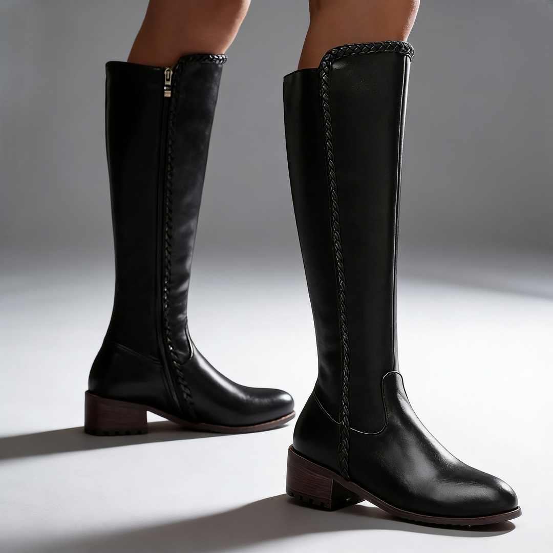 Liora Braided Knee-High Riding Boots