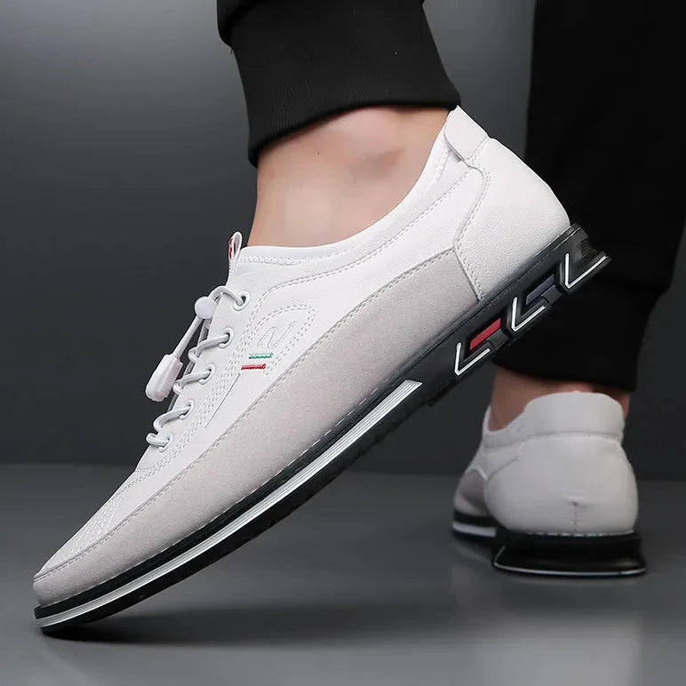 Bexley Men's Comfort Sneakers in white with sporty design, padded upper, and flexible sole for all-day support.