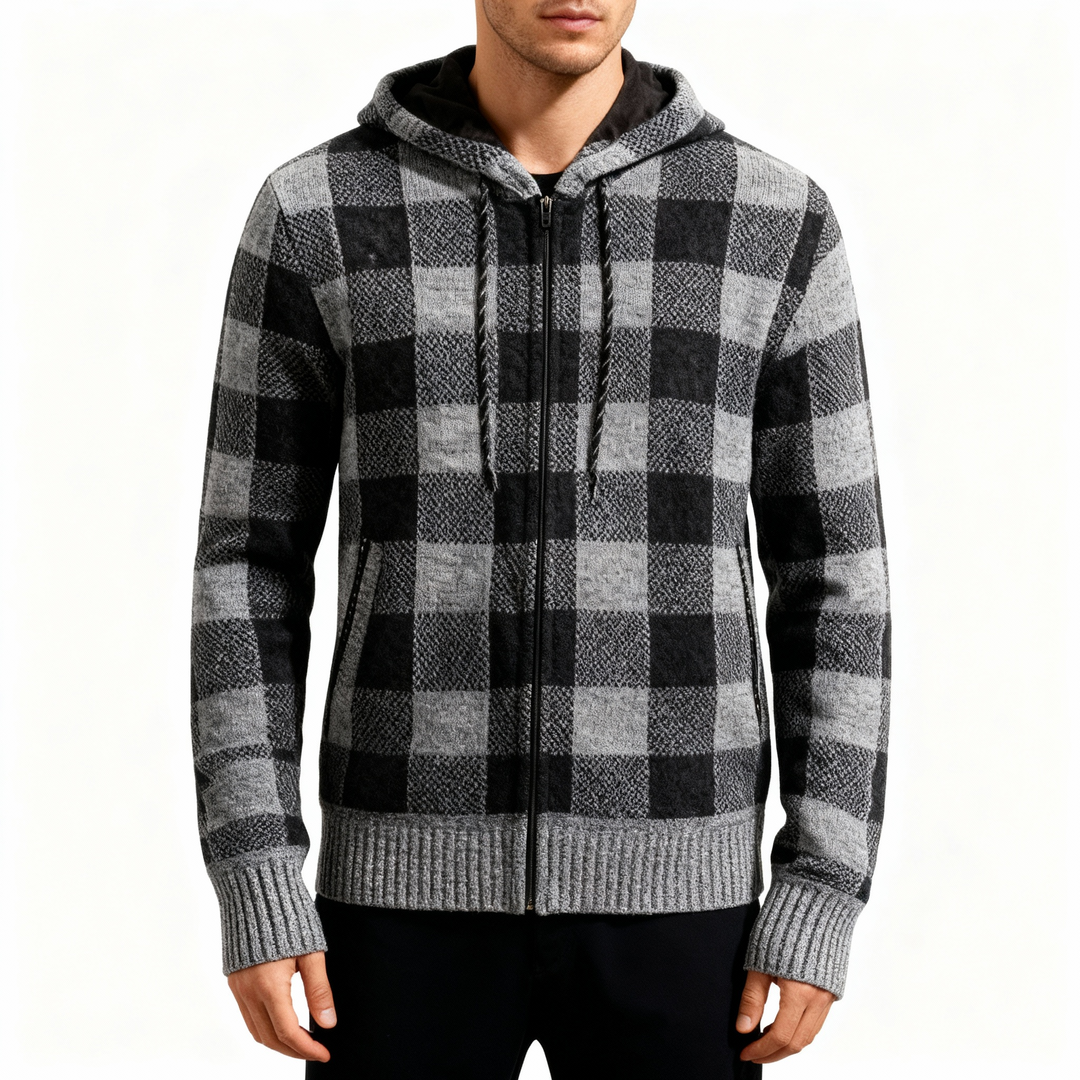 Landon Plaid Fleece-Lined Hoodie