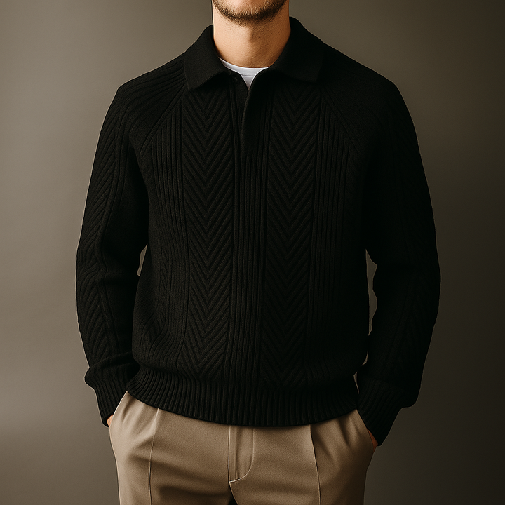 Renwick Herringbone Knit Polo