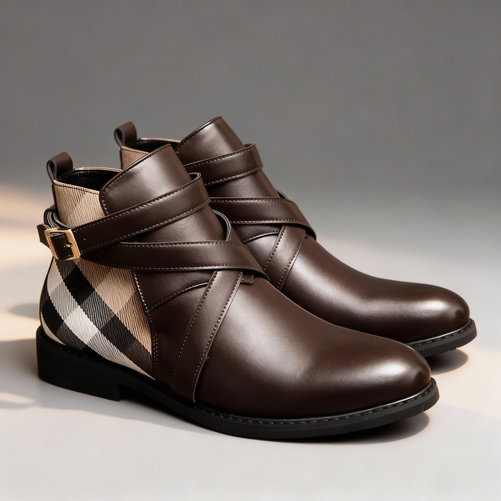 Sinclair Leather Buckle Chelsea Boots