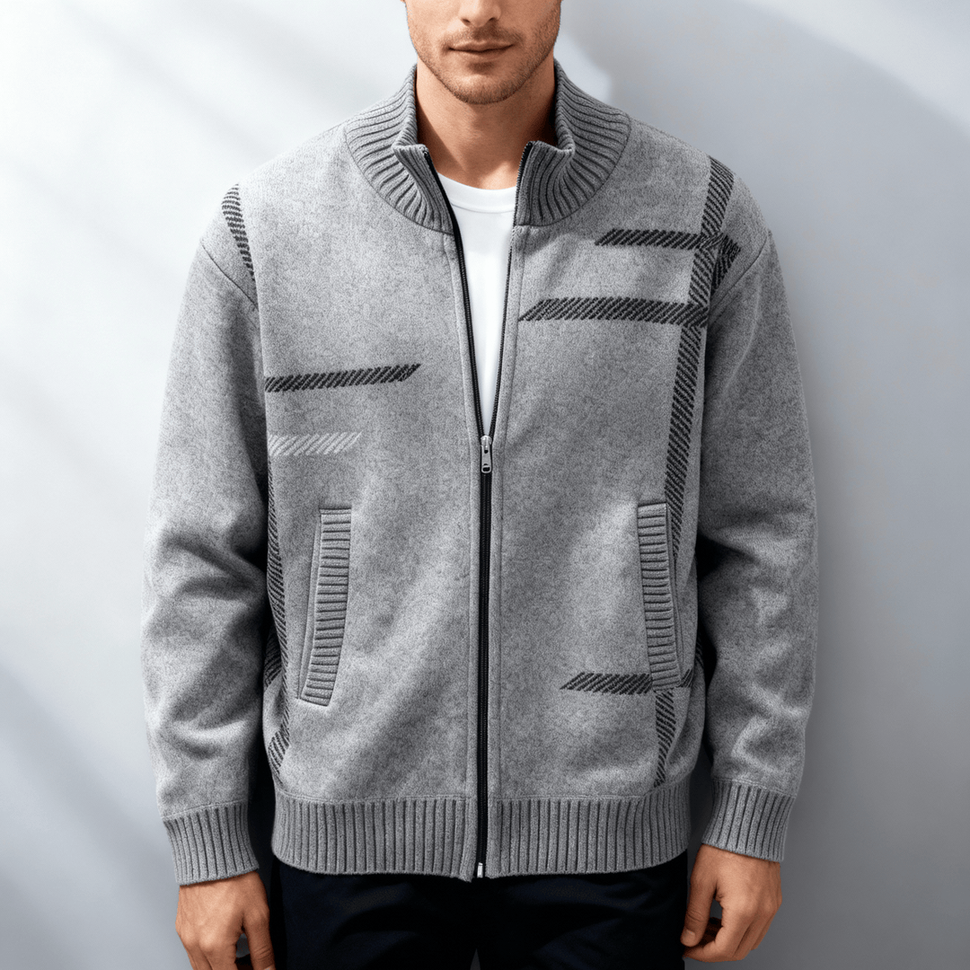 Axis Wool Knit Zip-Up Jacket