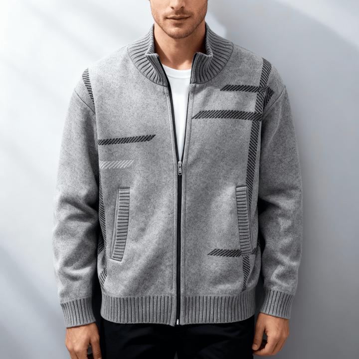 Axis Wool Knit Zip-Up Jacket
