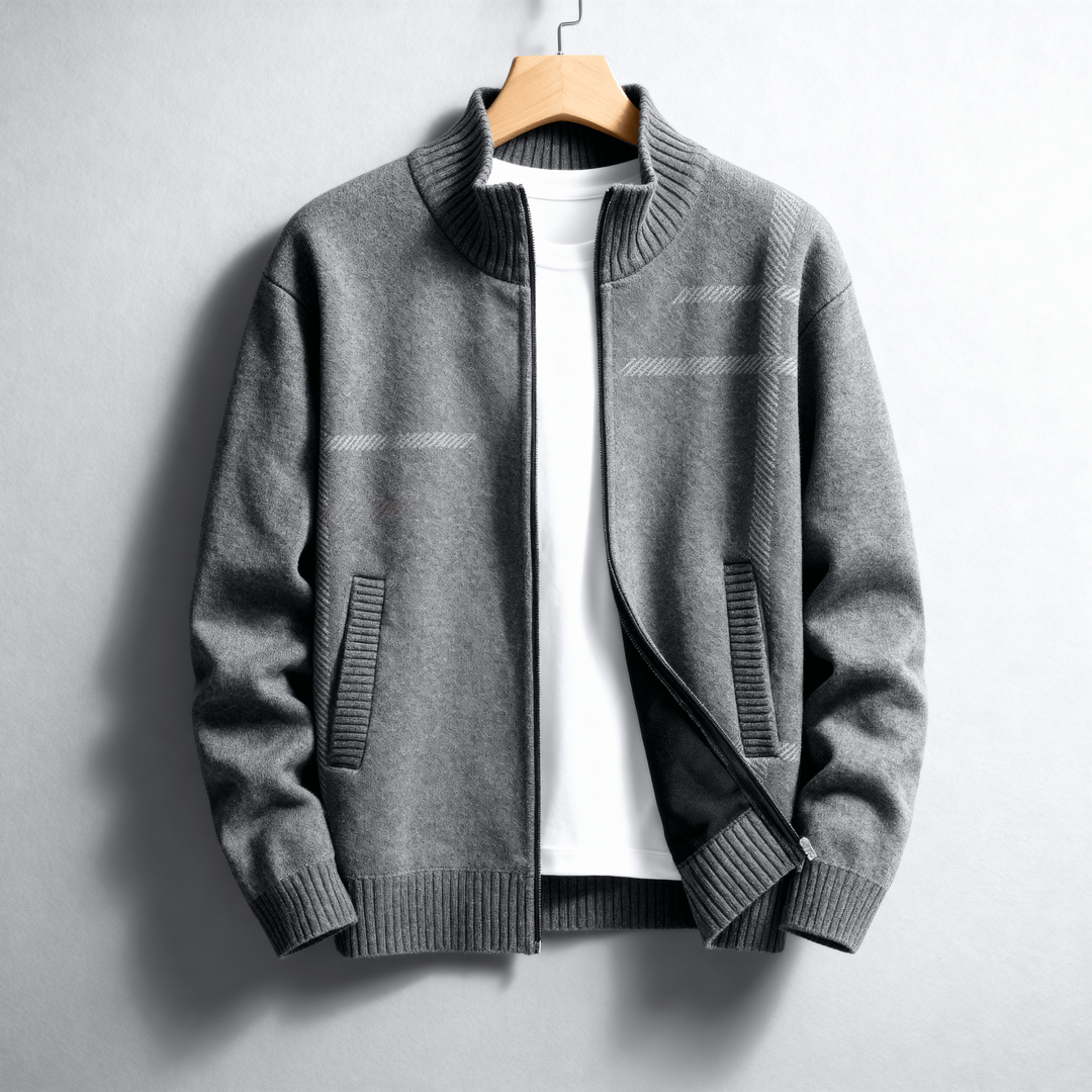 Axis Wool Knit Zip-Up Jacket