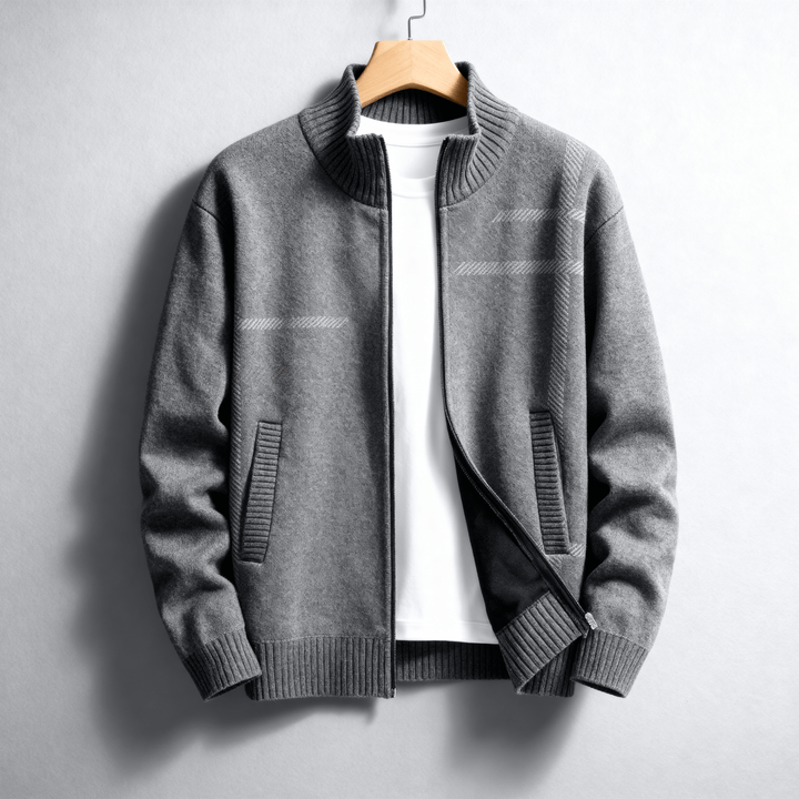 Axis Wool Knit Zip-Up Jacket