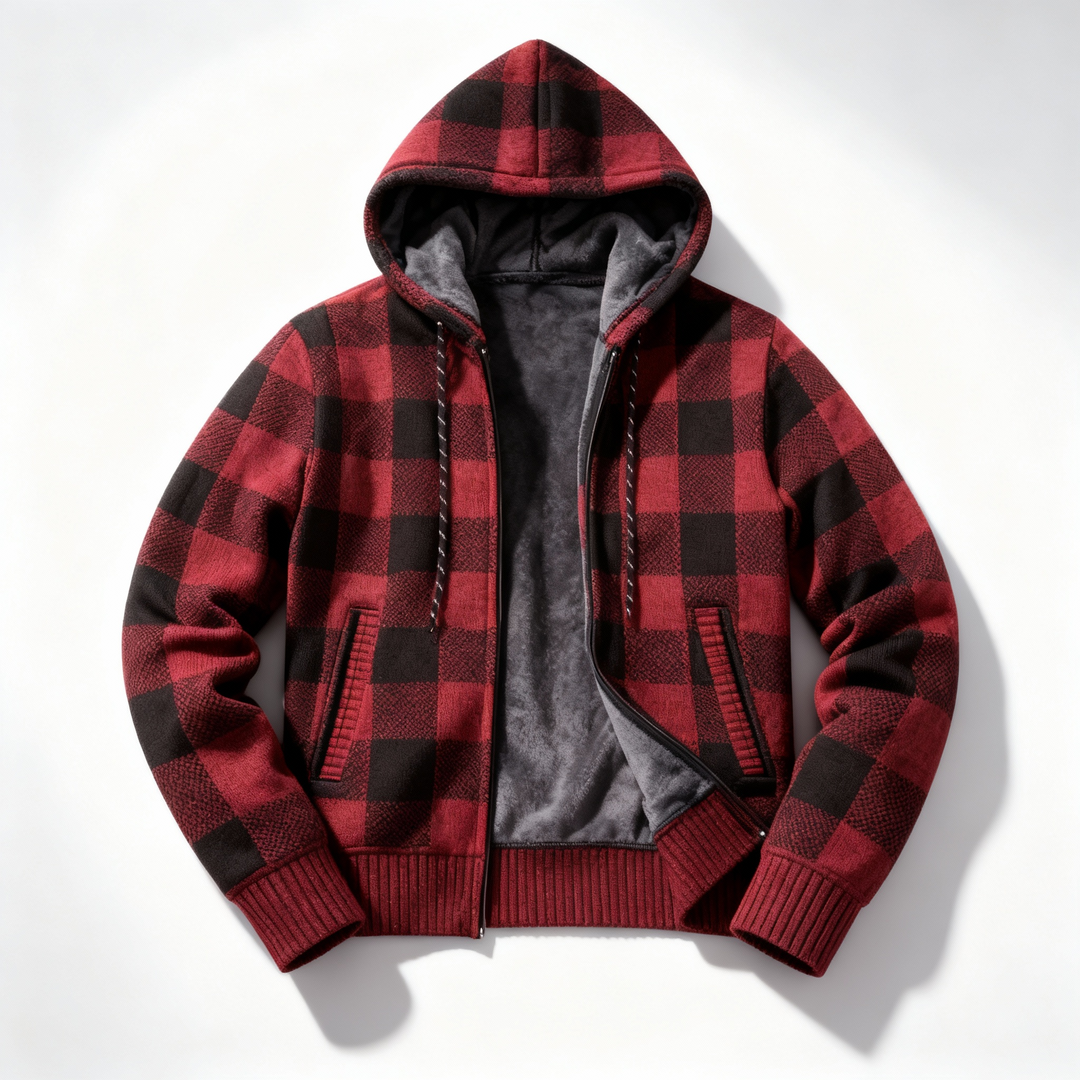 Landon Plaid Fleece-Lined Hoodie