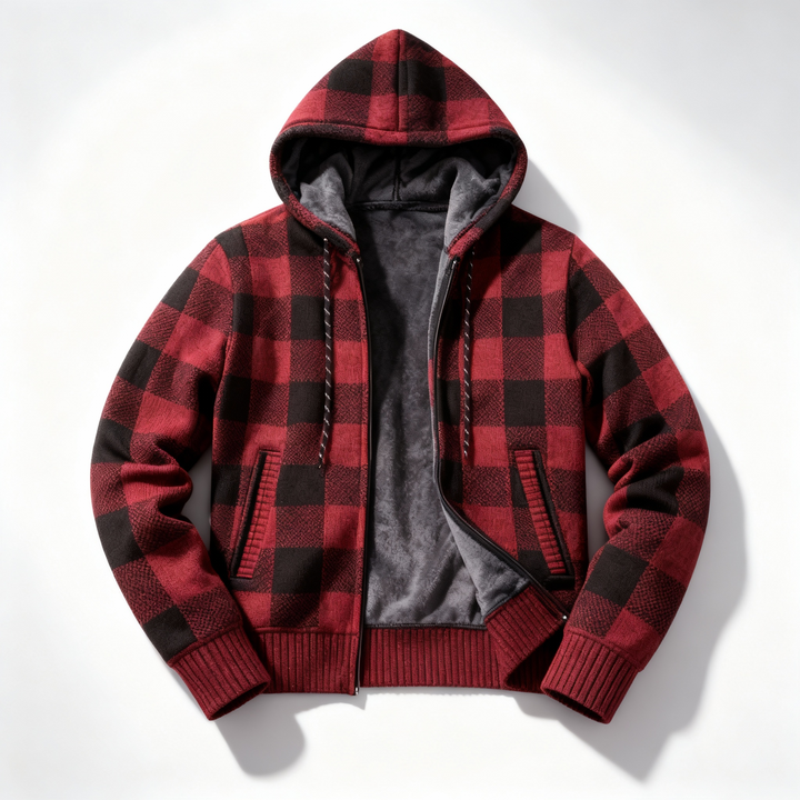 Landon Plaid Fleece-Lined Hoodie