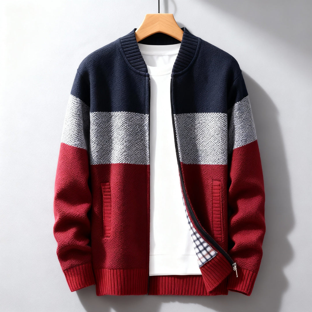 Leander Striped Knit Jacket
