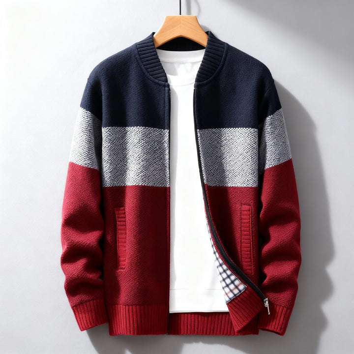 Leander Striped Knit Jacket