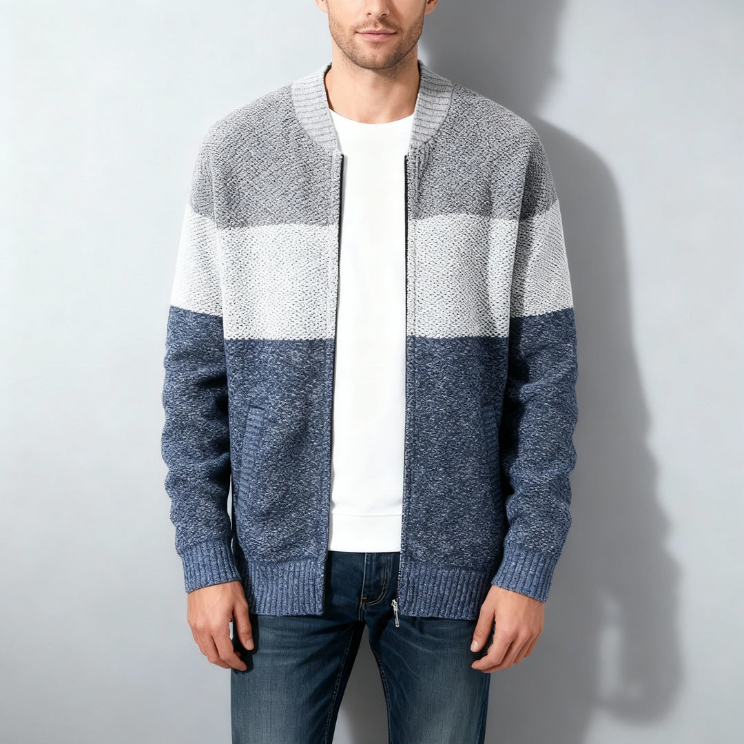 Leander Striped Knit Jacket