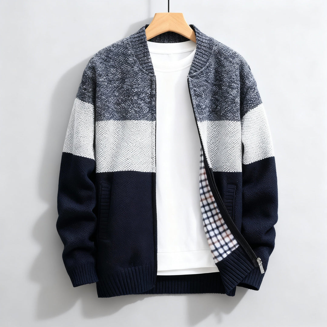 Leander Striped Knit Jacket