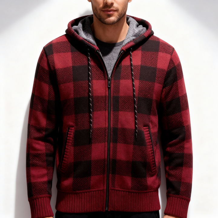 Landon Plaid Fleece-Lined Hoodie