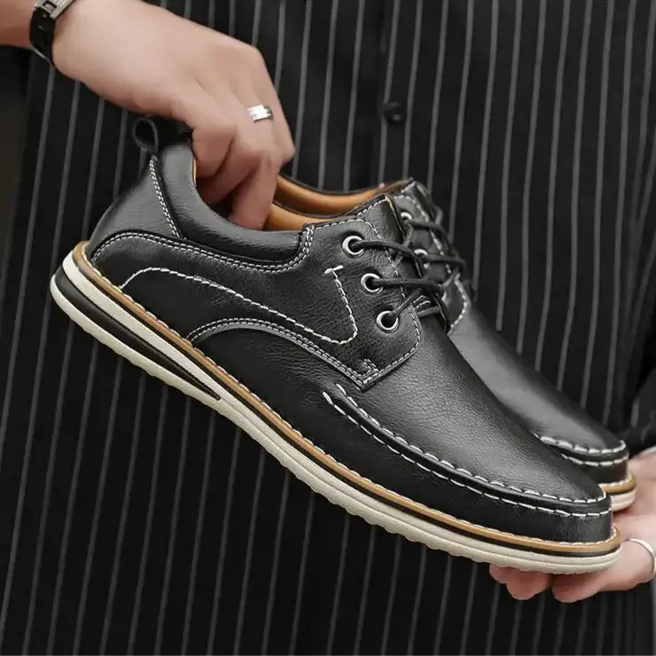 Luciano genuine leather oxfords featuring contrast moc toe stitching and cushioned collar for all-day comfort.