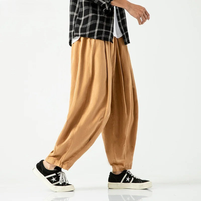 Cove Park Relaxed Pants in light brown, featuring wide-leg silhouette and soft fabric for ultimate comfort and street style.