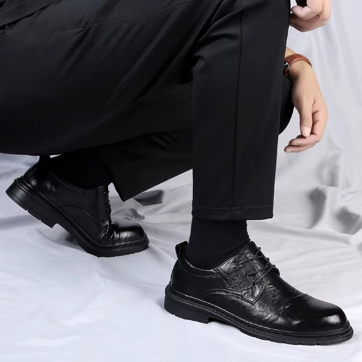 Soren genuine leather shoes featuring durable full-grain leather, cushioned insole, and rubber outsole for comfort and traction.