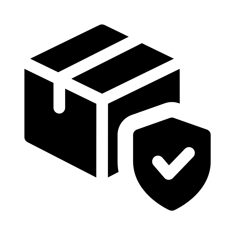 Shipping protection icon symbolizing order safety from damage, loss, or theft during shipping.
